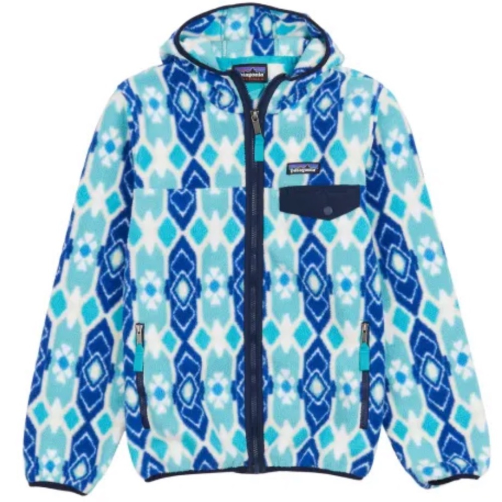 Patagonia Synchilla Hooded Fleece Jacket Sz Large Snap T Hooded